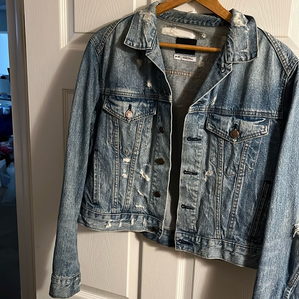 Urban Outfitters Denim Jacket Light Wash Distressed Destroyed Jean BDG